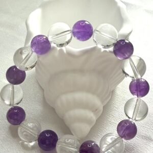 Amethyst and white crystal bracele