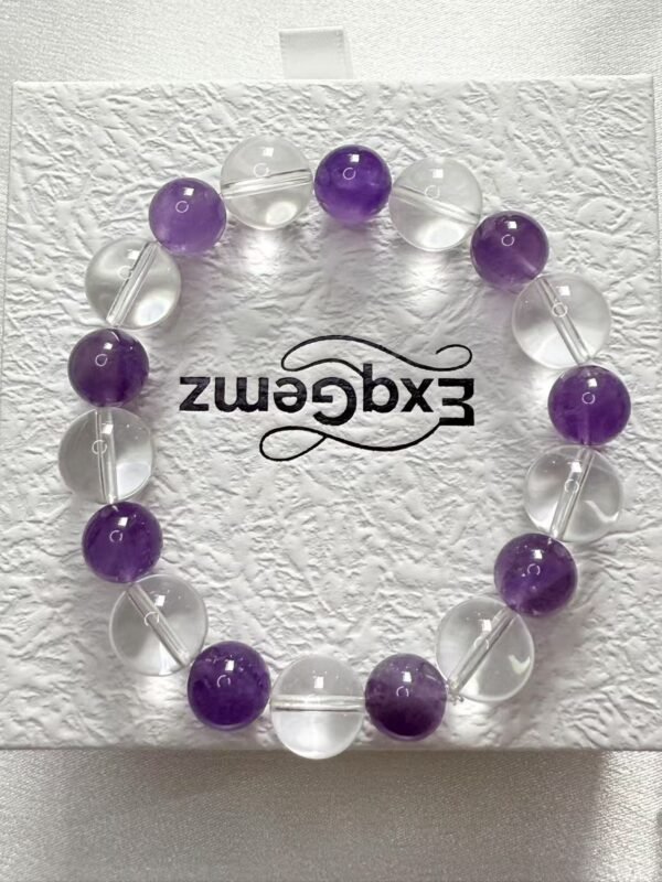 Amethyst and white crystal bracele - Image 2