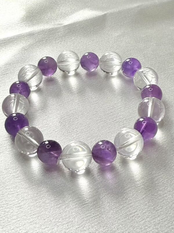 Amethyst and white crystal bracele - Image 3