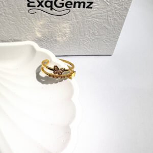 Moonlit Butterfly Ring