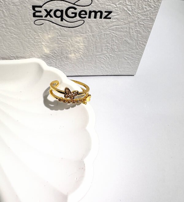Moonlit Butterfly Ring