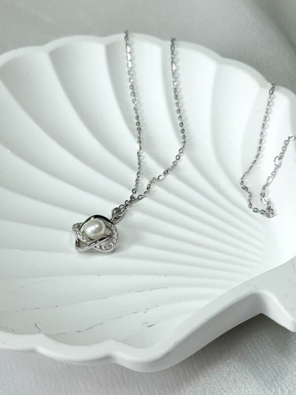 Wanyue Hairpin - Silver - Inlaid Pearl Necklace