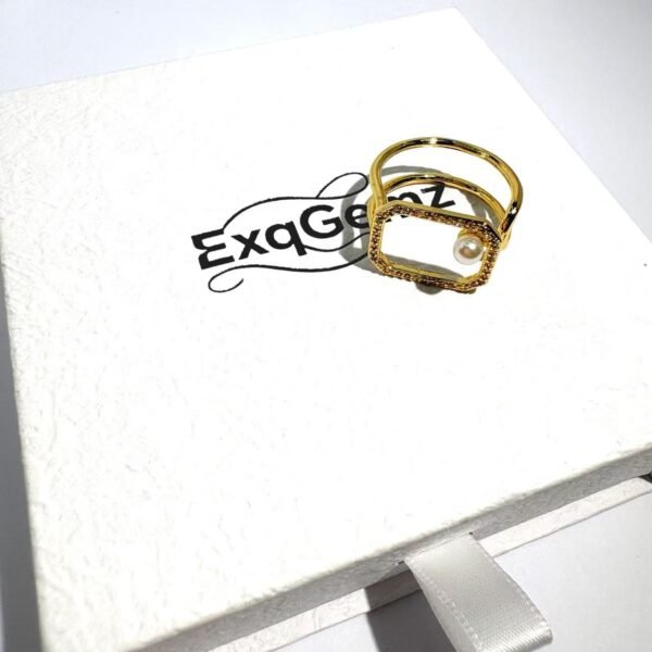 Broken diamond plain gold ring - Image 2